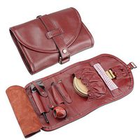 firedog Pipe Tobacco Pouch, Travel Genuine Leather Somking Tobacco Pipe Bag Case for 2 Pipes Accessories