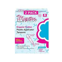 Maxim Organic Cotton Tampons, BPA Free Plastic Applicator Tampon, 28ct, Multi Pack 12 Regular 12 Super and 4 Super Plus Organic Tampons, No Chlorine/Dioxin/Chemical, FDA/ICEA Approved