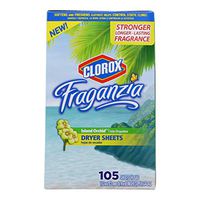 Clorox Fraganzia Fabric Softener Dryer Sheets | Scented Laundry Dryer Sheets for Great Smelling Clothes | Island Orchid Scent Laundry Sheets, 105 Count