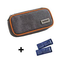 Portable Insulin Cooler Bag Diabetic Care Organizer Travel Medical Pack + 2 Ice Gel Packs (Orange)