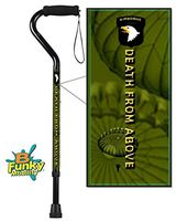 Walking Cane Foam Handle Offset US Airborne Army Veteran Military Adjustable Aluminum Men or Women