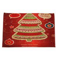 Fullfun 40 x 60cm Non-Slip Doormat Christmas Style Santa Claus Kitchen Bathroom Carpet (D)