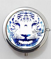 BlackKey Tiger Animal 3-Compartment Decorative Pocket Gift Box Case Organizer for Pill, Color 1 -1881