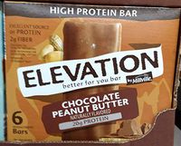 Elevation Chocolate Peanut Butter, high Protein 7.2oz(1.2oz x 6bars), Pack of 1