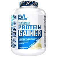Evlution Nutrition Stacked Protein Gainer, Protein Powder with 50 Grams of Protein, 12 Grams of BCAAs and 10 Grams of Glutamine (Vanilla Ice Cream, 6 LB)