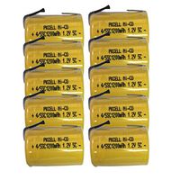 4/5SC Sub C 1.2V 1200mAh Ni-CD Rechargeable Battery Flat Top with Tab Count (10)