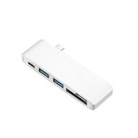 Coohole New USB C Hub Aluminum Multi-Port Adapter HDMI Output For MacBook Google Chromebook Silver (Silver)