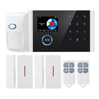 Burglar Alarm System, WiFi GSM GPRS Smart Alarm with Magnetic Door, Buzzer, Infrared Sensor and 2.4 Inch LCD Screen
