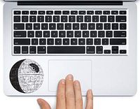 Death Star Detailed Star Wars Printed Trackpad Clear Vinyl Decal Sticker Compatible with Apple MacBook Pro Air 11" 12" 13" 15" All Years Laptop Keyboard (12" MacBook)