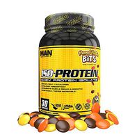 Man Sports Iso Protein. Peanut Butter Bits Flavored Gluten Free Whey Protein Powder for Muscle Growth and Repair (30 Servings)