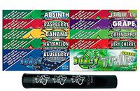 Herb Airtight Tube Pocket Protector with Juicy Jay's Variety 1.25 Flavored Hemp Rolling Papers 10 Count DC Crafts Nation- Ganesha
