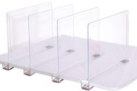 Sooyee Beautiful 4 PCS Acrylic Shelf Dividers, Perfect Perfect for Closets Kitchen Bedroom Shelving Organization to Organize Clothes Closet Shelves, Books,Towels and Hats, Purses Separators,Clear.