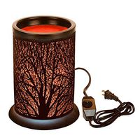 COKI Electric Candle Warmer with Dimmer Switch, Black Metal Forest Wax & Tart burner with Night Light, Ideal for Spa and Aromatherapy, Aroma Decorative Lamp for Gifts & Décor (Pattern 1)