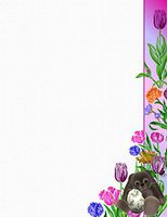 Brown Easter Bunny & Flowers Stationery Printer Paper 26 Sheets