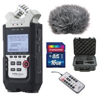 Zoom H4n Pro 4-Channel Handy Recorder Bundle with Custom Windbuster for Zoom H4n, SKB Case, Remote Control for Zoom H4n and 16GB SD Card
