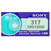 Pack of 100 Sony Batteries SR516SW - 317 Silver Oxide Watch Battery - On Tear Strip - Bulk Pack