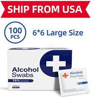 Alcohol Prep Pads, 75% Alcohol Disinfectant Cotton Slices, 100 Pcs Sterile Alcohol Gauze Pads Individually Wrapped Swap Pad Wet Wipe 2.36‘’ * 2.36''