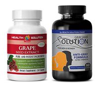antioxidant Anti Aging - Grape Seed Extract – Grey Hair Solution - Nettle Capsules Organic - 2 Bottles Combo (30 Capsules + 60 Capsules)