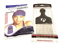 Durag & Afro Pik 2pc pack , Navy blue Du Rag & Afro Pride Pik