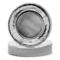 Metallic Silver Foil Paper Party Plates (9 Inches, 48 pack)