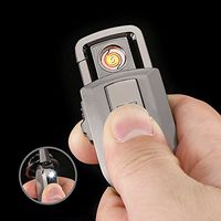 M.E.R.A. Electronic Cigarette Lighter, USB Lighter Key Chain Ring, Lightweight and USB Rechargeable, Great Gift Ideals, Best Gift Multi-Functional Key Chain, Color: Grey