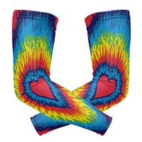 ZZKKO Tie Dye Love Heart Cooling Arm Sleeves Cover Uv Sun Protection for Men Women Running Golf Cycling Arm Warmer Sleeves 1 Pair
