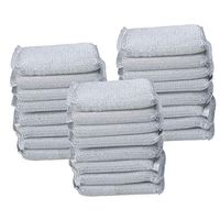 uxcell 24pcs Scouring Pad Non-Scratch Scouring Sponge Scrub Pads 5"x3.3" For Scouring Kitchen, Dishwashing, Silver Tone 1