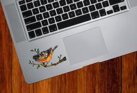 Bird - Oriole Perched on Branch - Stained Glass Style - Opaque Vinyl Trackpad Tablet Decal - Copyright 2016 Yadda-Yadda Design Co. (SM 3.2"w x 2"h)