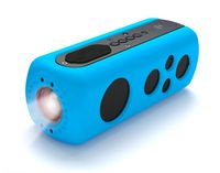 Sound Box Splash Sports Portable Speaker - Wireless Rugged Waterproof Bluetooth Compatible audio Stereo with AUX In Jack, Rechargeable Battery - iPhone, Android, iPad, MP3 - PyleSport PWPBT75BL (Blue)