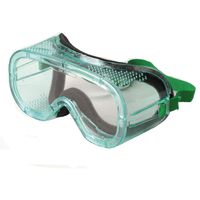 Sellstrom Flexible, Soft, Non-Vented, Protective Safety Goggle, Green-Tinted Body, Anti-Fog Coating, Clear Lens, Black Adjustable Strap, S81330