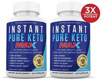 Instant Pure Keto Pills Max 1200MG Keto Pills Advanced BHB Ketogenic Supplement Exogenous Ketones Ketosis for Men Women 60 Capsules 2 Bottles