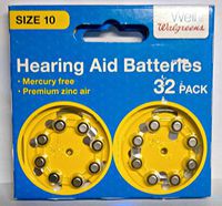 Walgreens Premium Zinc Air Hearing Aid Batteries Size 10 32 - Pack