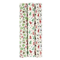 27.5 x 17.2 In. Gift Wrapping Papers Sheets - 24 Sheets Xmas Gift Wrap Flat Sheets Set - 3 Pack Pre-Cut Gift Wrapping Papers Roll, 8 sheets per Roll - 3 Christmas Holiday Themed Designs, 2.3 x 1.43 Ft