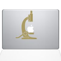 The Decal Guru 1650-MAC-13P-G Science Microscope Decal Vinyl Sticker, Gold, 13" MacBook Pro (2015 & Older)