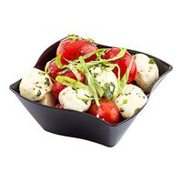 Black Plastic Bowl, Aqua Bowl, Wavy Bowl - 6 Ounce - Premium Plastic - Disposable Plastic Bowls Great for Parties and Catered Events - 100ct Box - Restaurantware