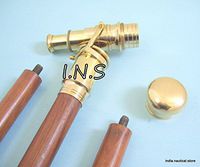 BRASS TELESCOPE HIDDEN IN CANES- GENTLEMEN WALKING STICK NICE LOOKING CANE