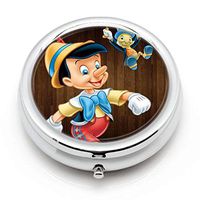 DISNEY COLLECTION Pill Case Wood Pinocho Pinocchio 3 Sets Water Rust Proof Travel Portable Daily Medicine Pill Box