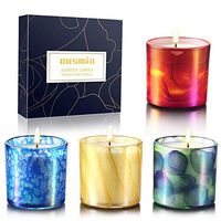 Scented Candles Gift Set, OUSMIN Portable Travel Glass Candle, Natural Soy Wax 4Oz Candle Blended with Natural Essential Oils, Lemon, Rose, Lavend and Ocean, Stress Relief Aromatherapy Candles 4 Pack,