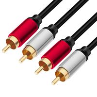 Yeung Qee 2RCA Male to 2RCA Male Stereo Audio Cable,Dual Shielded Gold-Plated RCA Stereo Cable,Suitable for Home Theater, Amplifier, HDTV, Game Console, Hi-Fi System. (6ft/1.8m)
