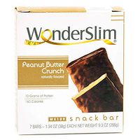 WonderSlim High Protein Snack Bar/Diet Bars - Peanut Butter Crunch (7ct) - Trans Fat Free, Aspartame Free, Kosher, Cholesterol Free