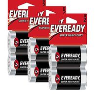 Eveready Super Heavy Duty D 1.5V Batteries - 6 Pieces