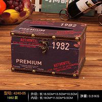 T-ZJHC European Creative Retro Tissue Box Home Room Bedroom Napkin Tray Living Room Coffee Table Storage, Dark Gray