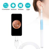 URPIRE Otoscope Ear Cleaner 720P HD Digital Ear Camera USB Endoscope,3 in 1 Borescope Inspection Earwax Removal Tool with 6 Adjustable LED Lights for Android,Windows,MAC,Tablet