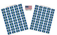 Made in USA! 100 Country Flag 1.5" x 1" Self Adhesive World Flag Scrapbook Stickers, Two Sheets of 50, 100 International Sticker Decal Flags Total (Kosovo)
