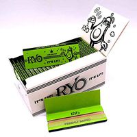 25 Booklets"It's lit!" 1 1/4 Size 77mm Hemp Cigarette Tobacco Rolling Papers 1000 Leaves RYO