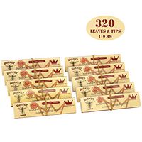 HORNET King Size Organic Rolling Papers with Tips, 320 PCS Unbleached and Raw Cigarette Rolling Papers(110mm)