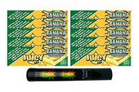 Herb Airtight Tube Pocket Protector with Juicy Jay's Banana 1.25 Flavored Hemp Rolling Papers 10 Count DC Crafts Nation- Rasta Skull