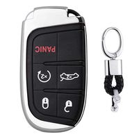 First2savvv Silver Premium Soft TPU Car Key Case Shell Cover with Key Chain for Jeep Grand Cherokee. Chrysler 300. Dodge Durango. Charger. Challenger. Journey
