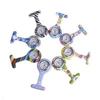 VANKER Unisex Retro Pattern Medical Silicone Tunic Nurses Quartz Watch Brooches Pin Watches