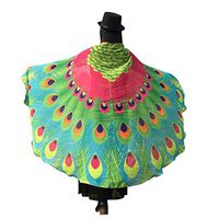 Hemlock Peacock Wings Shawl 2019 Butter Fly Wings Shawl Fairy Cape Wrap Scarf Halloween Party Shawl Costume (Hot Pink)